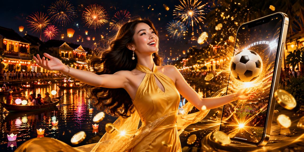 Cảnh lễ hội cá cược bóng đá tại Hội An